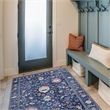 Linon Logan Edina Polyester 3' X 5' Accent Rug in Navy and Blue