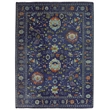Linon Logan Edina Polyester 3' X 5' Accent Rug in Navy and Blue