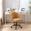 Linon Stormy Adjustable Swivel Office Chair Black Metal Base in Yellow Fabric