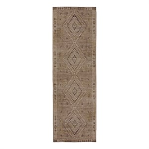 Linon Dillon Tifton Sand and Brown 2'6&quot X 8' Runner Rug