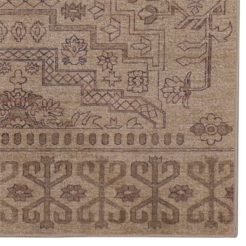 Linon Dillon Sylvester Sand and Beige 3' X 5' Accent Rug