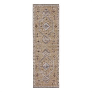 Linon Dillon Wren Sand and Ivory 2'6&quot X 8' Runner Rug