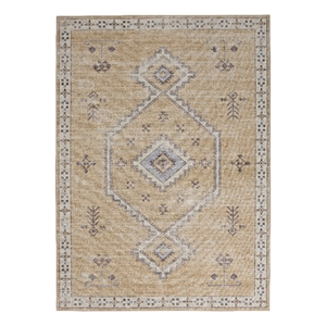 Linon Dillon Wren Sand and Ivory 5' X 7' Area Rug