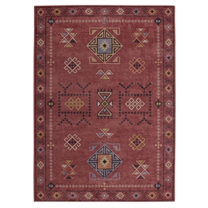 Linon Dillon Austin Red and Cream 5' X 7' Area Rug