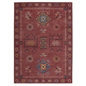 Linon Dillon Austin Red and Cream 8' X 10' Area Rug