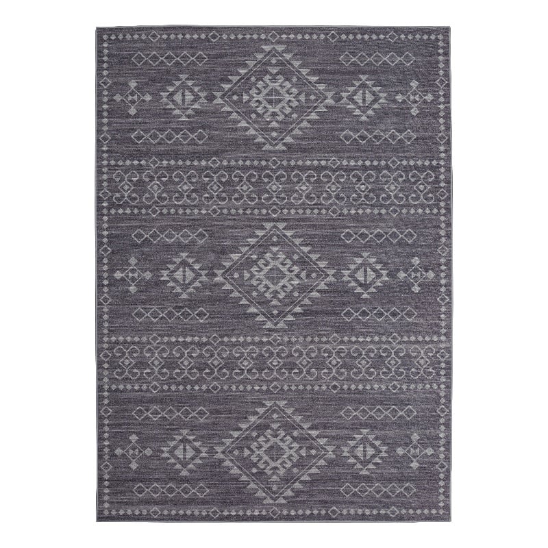 Linon Dillon Igor Grey and Ivory 5' X 7' Area Rug