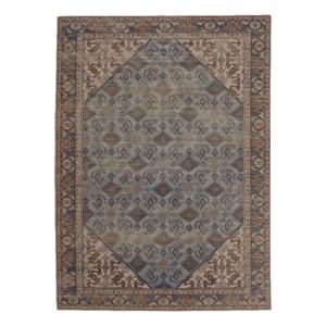 Linon Dillon Cordele Blue and Ivory 8' X 10' Area Rug