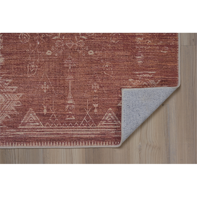 Linon Dillon Macon Brown and Ivory 5' X 7' Area Rug