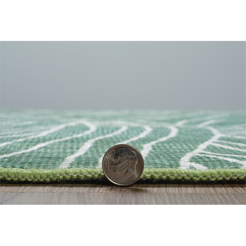 Linon Indoor Outdoor Washable Bondi Green & Ivory 5' X7' Area Rug