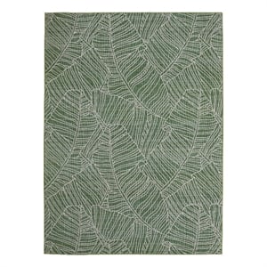 Linon Indoor Outdoor Washable Bondi Green & Ivory 5' X7' Area Rug