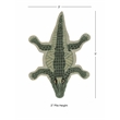Linon 3' X 5' Jungle Crocodile Shaped Accent Rug in Green Wool