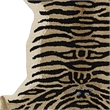 Linon 2' X 3' Jungle Tiger Shaped Accent Rug in Gold and Black Wool