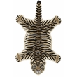 Linon 3' X 5' Jungle Tiger Shaped Accent Rug in Gold and Black Wool