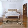 Linon 3' X 5' Jungle Cheetah Shaped Accent Rug in Gold and Black Wool