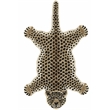 Linon 3' X 5' Jungle Cheetah Shaped Accent Rug in Gold and Black Wool