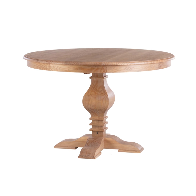 Linon Hale 4 Pce Set Upholstered Gray Nook/Round Table/2 Chairs in Natural Wood