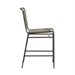 Linon Willey Counter Stool Forest Green Velvet Sling Seat Steel Frame in Black