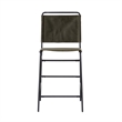 Linon Willey Counter Stool Forest Green Velvet Sling Seat Steel Frame in Black