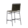 Linon Willey Counter Stool Forest Green Velvet Sling Seat Steel Frame in Black