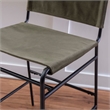 Linon Willey Counter Stool Forest Green Velvet Sling Seat Steel Frame in Black
