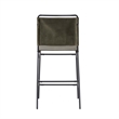 Linon Willey Counter Stool Forest Green Velvet Sling Seat Steel Frame in Black