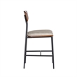 Linon Ryder Counter Stool Cream Faux Leather Padded Seat Steel Frame in Black