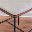 Linon Ryder Counter Stool Cream Faux Leather Padded Seat Steel Frame in Black
