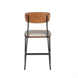 Linon Ryder Counter Stool Cream Faux Leather Padded Seat Steel Frame in Black