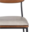 Linon Ryder Counter Stool Cream Faux Leather Padded Seat Steel Frame in Black