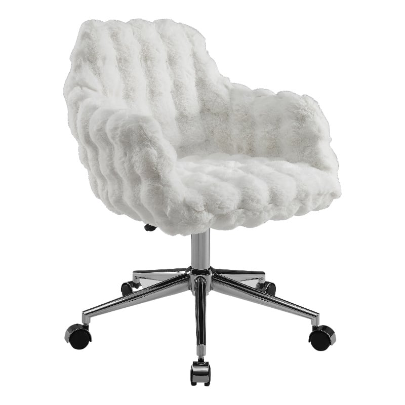 Fiona Rolling Adjustable White Cloud Bubble Office Chair with Chrome Base