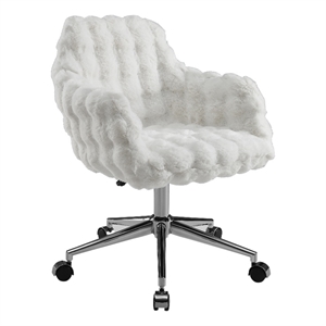 Fiona Rolling Adjustable White Cloud Bubble Office Chair with Chrome Base