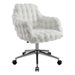 Fiona Rolling Adjustable White Cloud Bubble Office Chair with Chrome Base