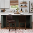 Linon Reagan Set of 2 Faux Leather Upholstered Counter Stools in Rich Brown