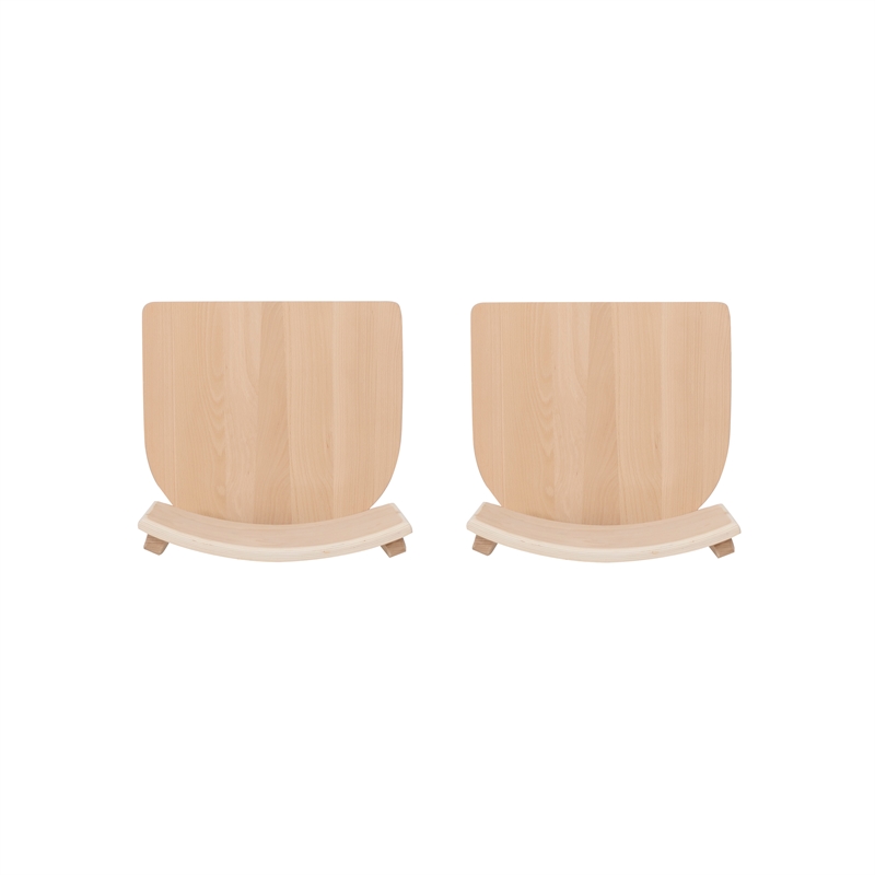 Linon Brina Set of 2 High Back Counter Stools in Unfinished Natural Beechwood