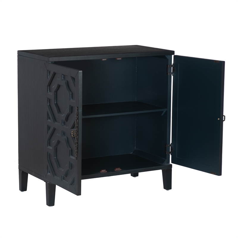 Linon Merrin Wood 2 Door Accent Cabinet in Midnight Blue