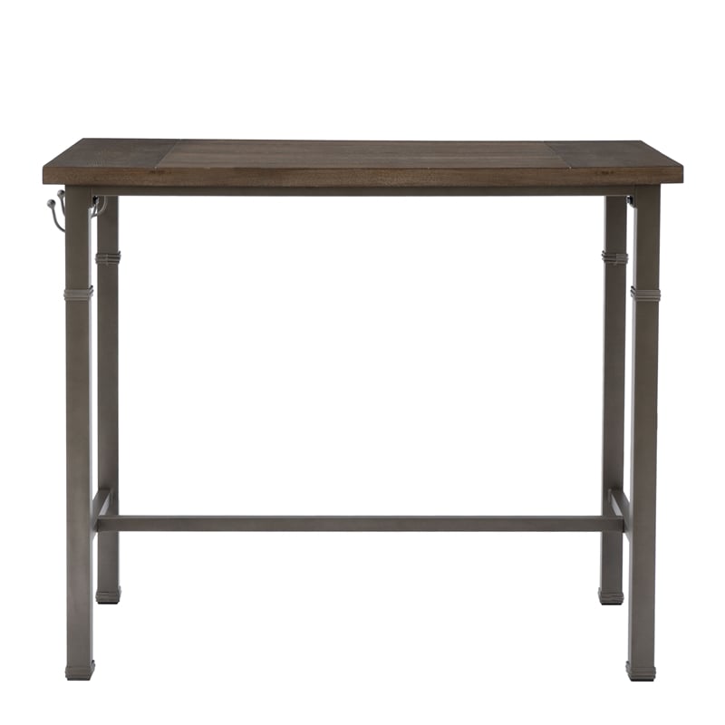 Linon Austin 3 Piece Dining Pub Set in Pewter