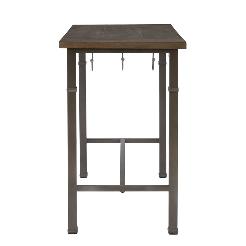 Linon Austin 3 Piece Dining Pub Set in Pewter
