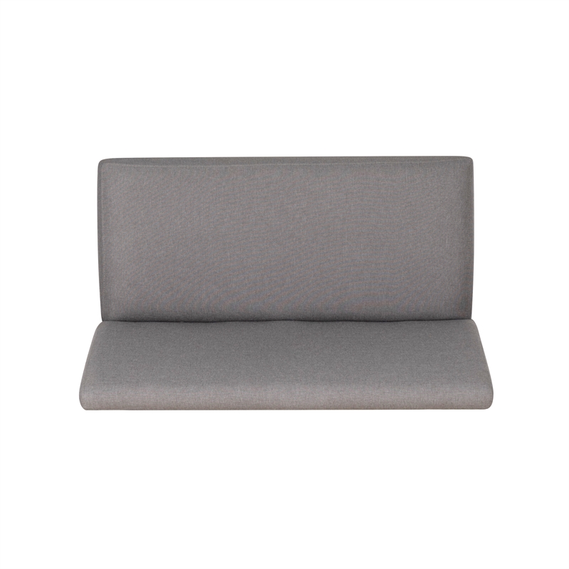 Spiva Gray Upholstered Counter Bench with Dark Grey Wooden Legs