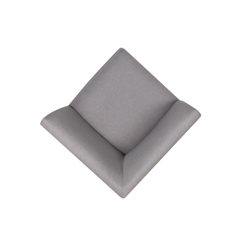 Spiva Gray Upholstered Counter Corner Seat with Dark Gray Wooden Legs