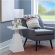 Cecilia Square Pedestal Fully Assembled Side Table in White Wood
