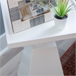 Cecilia Square Pedestal Fully Assembled Side Table in White Wood