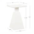 Cecilia Square Pedestal Fully Assembled Side Table in White Wood