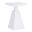Cecilia Square Pedestal Fully Assembled Side Table in White Wood