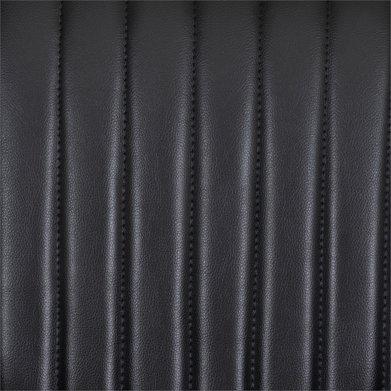 Corin Swivel Accent Chair in Black Faux Leather Tufted Upholstery