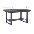 Jubilee Counter Table with 4 Drawers and Bottom Shelf in Gray Solid Wood