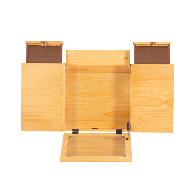 Cecilia Make Up Vanity with Flip Up Mirror and Drawers in Natural Wood