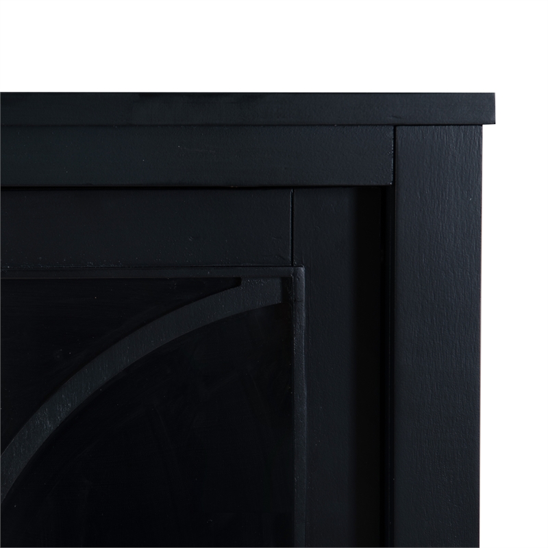 Monroe Accent Cabinet with Glass Sliding Doors in Midnight Blue Wood