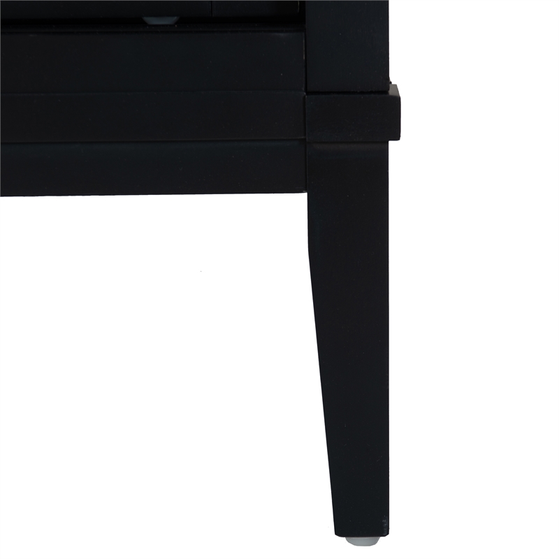 Monroe Accent Cabinet with Glass Sliding Doors in Midnight Blue Wood