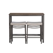 Betty 3 Piece Pub Set with 2 Upholstered Backless Stools in Pewter Steel
