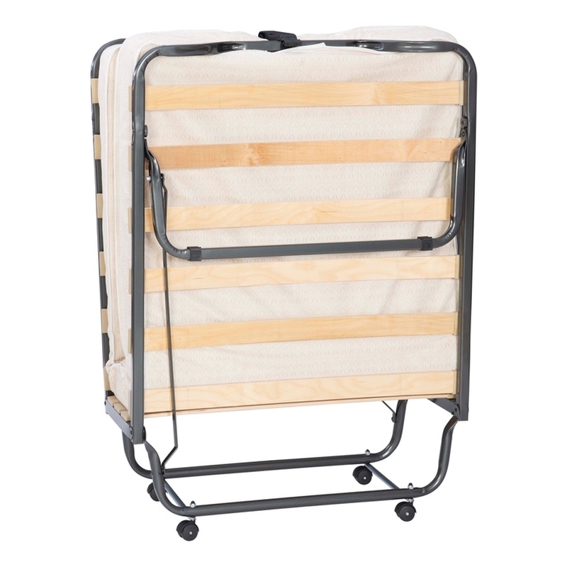 Linon Luxor Folding Bed with Memory Foam in Beige